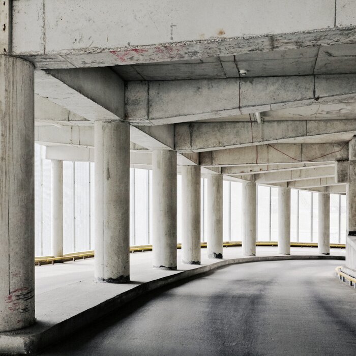 Fototapete Moderne Architektur am Parkplatz