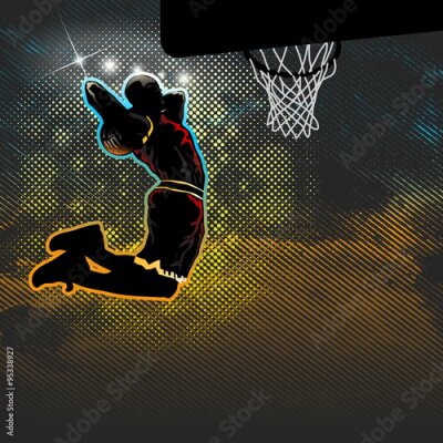 Fototapete Moderne Grafik mit einem Basketballspieler