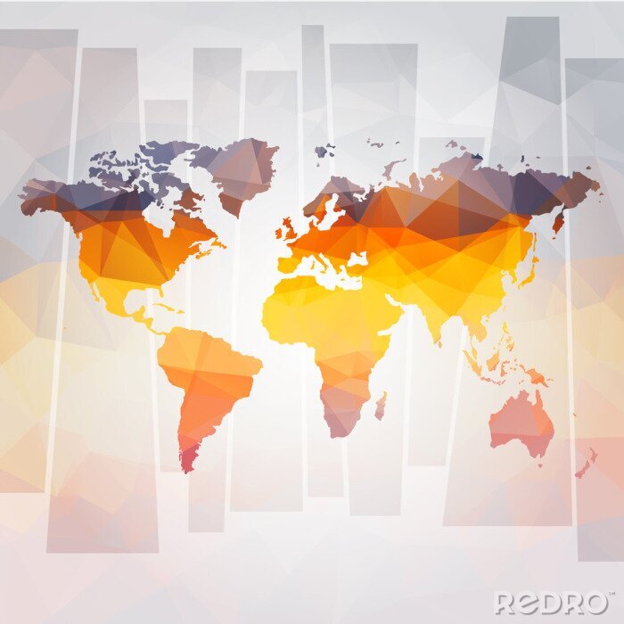 Fototapete Moderne Konzept der Weltkarte Vektor