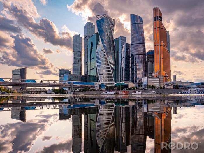 Fototapete Moderne Wolkenkratzer in Moskau