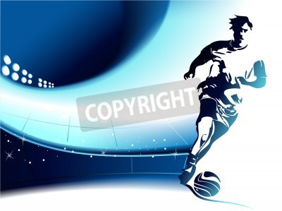 Fototapete Moderner Hintergrund mit Silhouette eines Fußballspielers