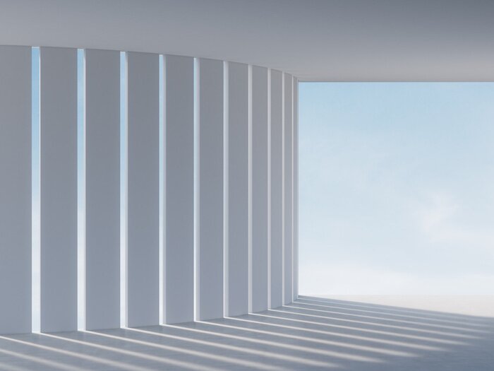 Fototapete Moderner Kreuzgang mit Säulen