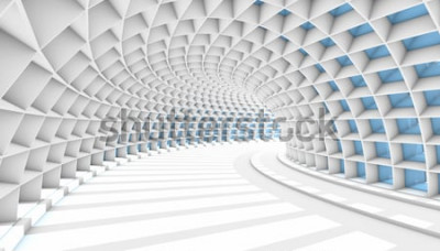 Fototapete Moderner Tunnel in Weiß