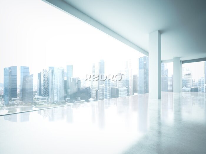 Fototapete Modernes Büro mit Stadtblick
