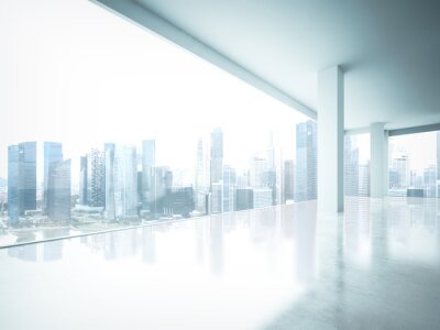 Fototapete Modernes Büro mit Stadtblick