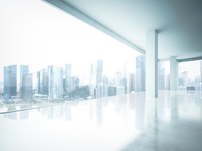 Fototapete Modernes Büro mit Stadtblick