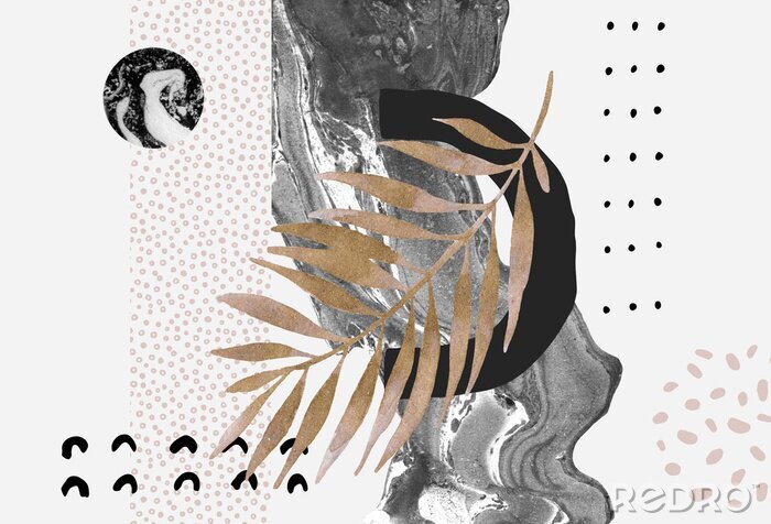 Fototapete Modernes Design mit Blättern