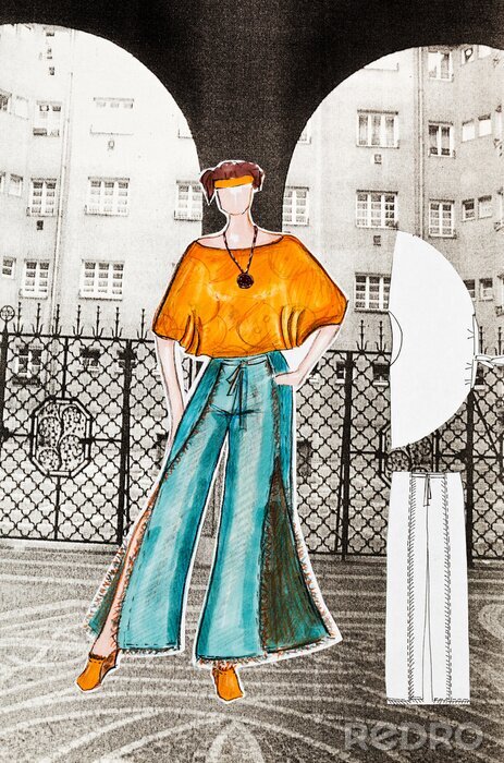 Fototapete Modisches Mädchen