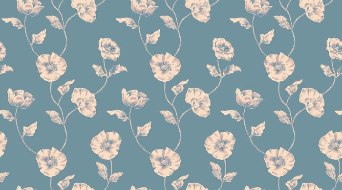 Fototapete Mohnmuster