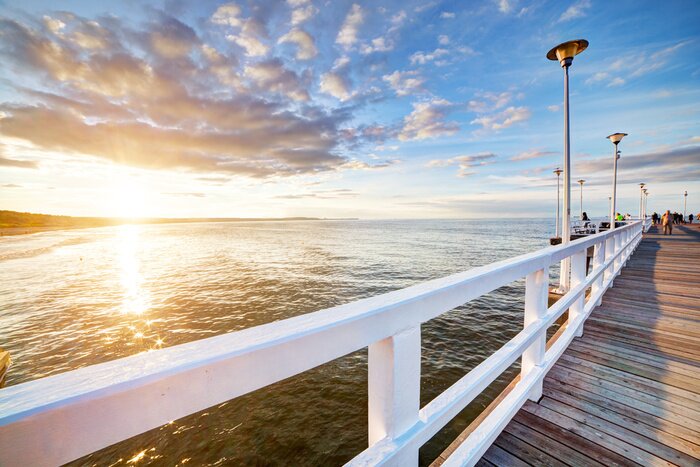 Fototapete Mole in Danzig in Sonnenstrahlen