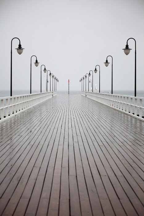 Fototapete Mole in Gdingen im Regen