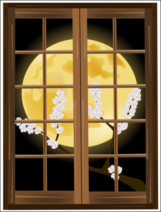 Fototapete Mond hinter fenster