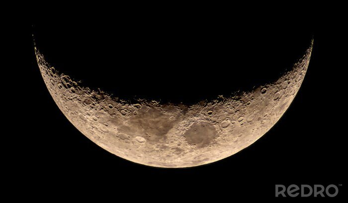 Fototapete Mondsichel auf schwarzem Hintergrund