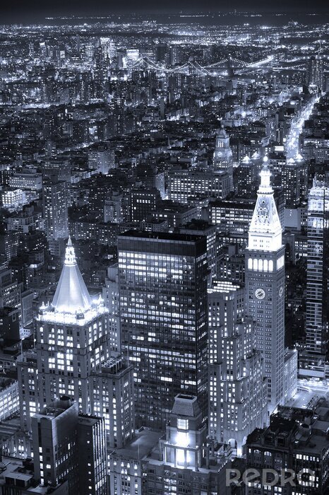 Fototapete Monochromatische Gebäude von New York City