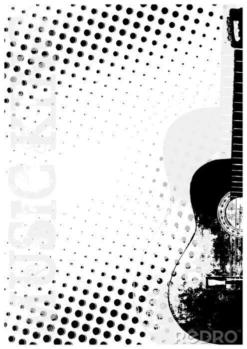 Fototapete Monochromatische Gitarre