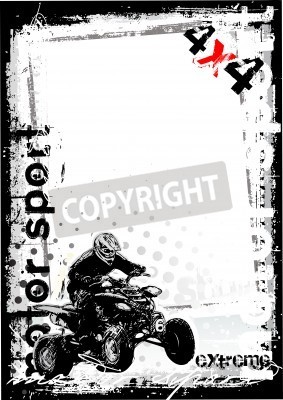 Fototapete Monochromatisches Motorrad-Muster