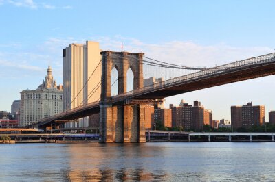 Fototapete Morgen an der Brooklyn Bridge