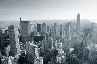 Morgendliches New York City in Schwarz und Weiß
