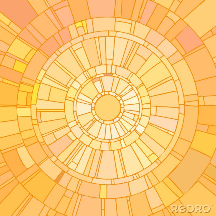 Fototapete Mosaic vector illustration of yellow sunshine.