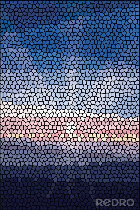 Fototapete Mosaik abstrakte Meer oder Ozean Ufer