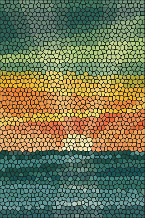 Fototapete Mosaik abstrakte Meer oder Ozean Ufer