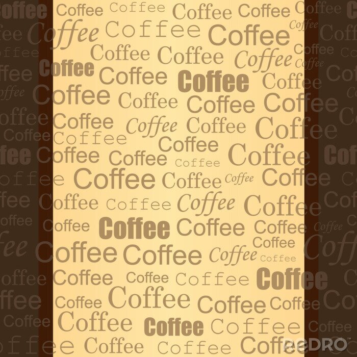 Fototapete Motiv des Kaffees typografisch