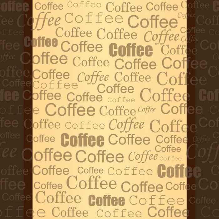 Fototapete Motiv des Kaffees typografisch