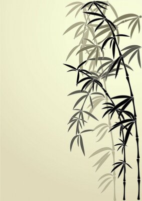 Fototapete Motiv mit Bambus im Retro-Stil