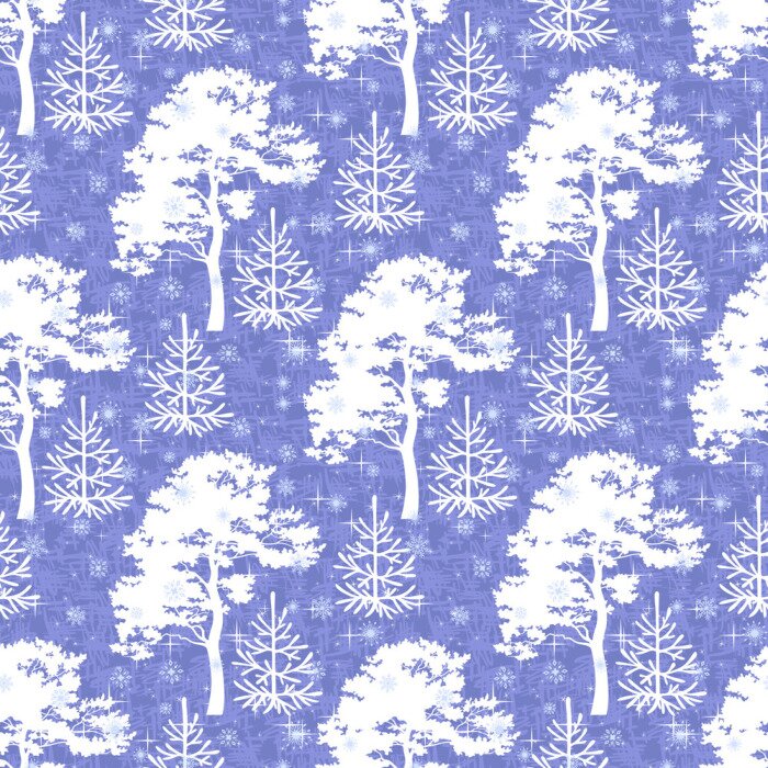 Fototapete Motiv mit Baum und Tannenbaum