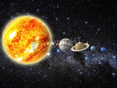 Fototapete Motiv mit Sonnensystem