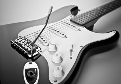 Fototapete Motiv schwarz-weiß mit Gitarre