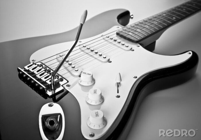 Fototapete Motiv schwarz-weiß mit Gitarre