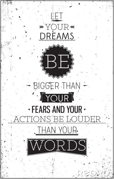 Fototapete Motivationszitat für die Wand