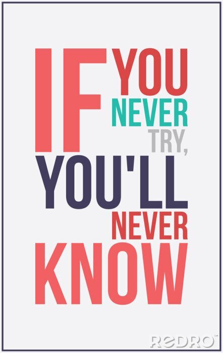 Fototapete Motivierende farbige Schriftzüge