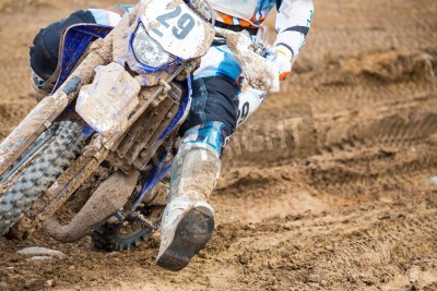 Fototapete Motocross auf dem Schlamm