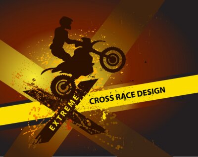 Fototapete Motocross auf Grunge-Hintergrund