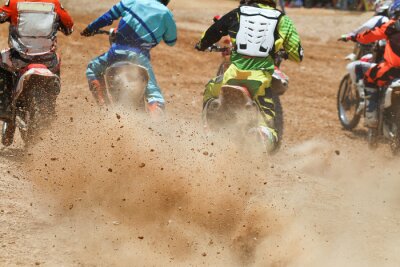 Fototapete Motocross-Rennen im Schlamm