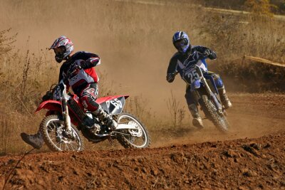 Fototapete Motocross-Rennen und Kurve