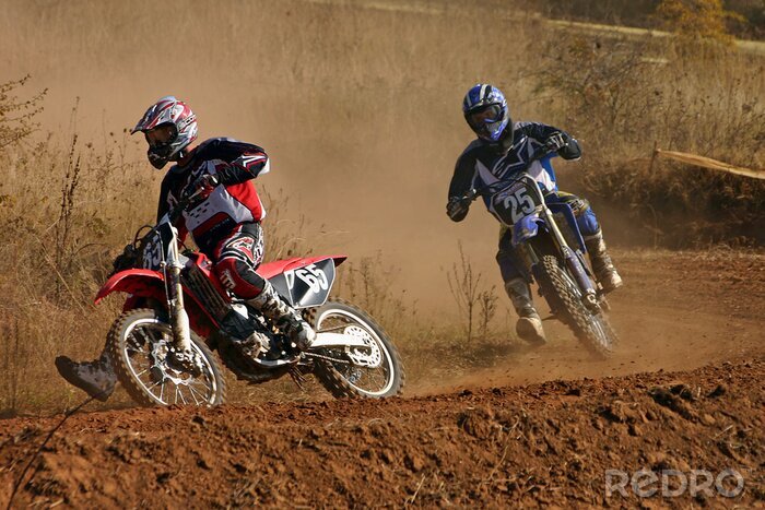 Fototapete Motocross-Rennen und Kurve