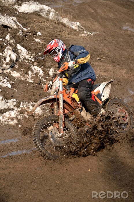 Fototapete Motocross und nasser Schlamm