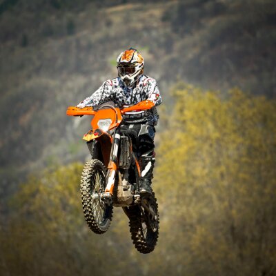 Fototapete Motocross und Sprung