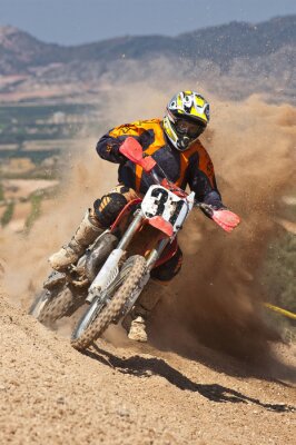 Fototapete Motocross und Staub