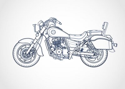 Motorrad Harley Davidson Zeichnung