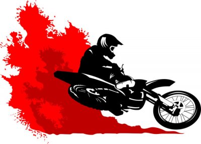 Fototapete Motorrad und roter Hintergrund
