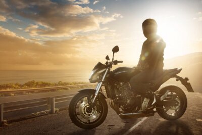 Fototapete Motorrad und Sonnenschein