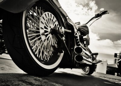 Motorrad Vintage in Schwarz und Weiß