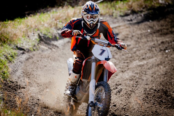 Fototapete Motorradfahrer und Staub