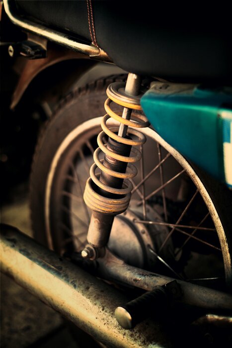 Fototapete Motorradkomponenten aus nächster Nähe