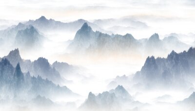 Fototapete Mountains and clouds