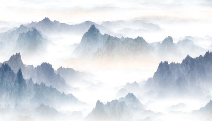 Fototapete Mountains and clouds